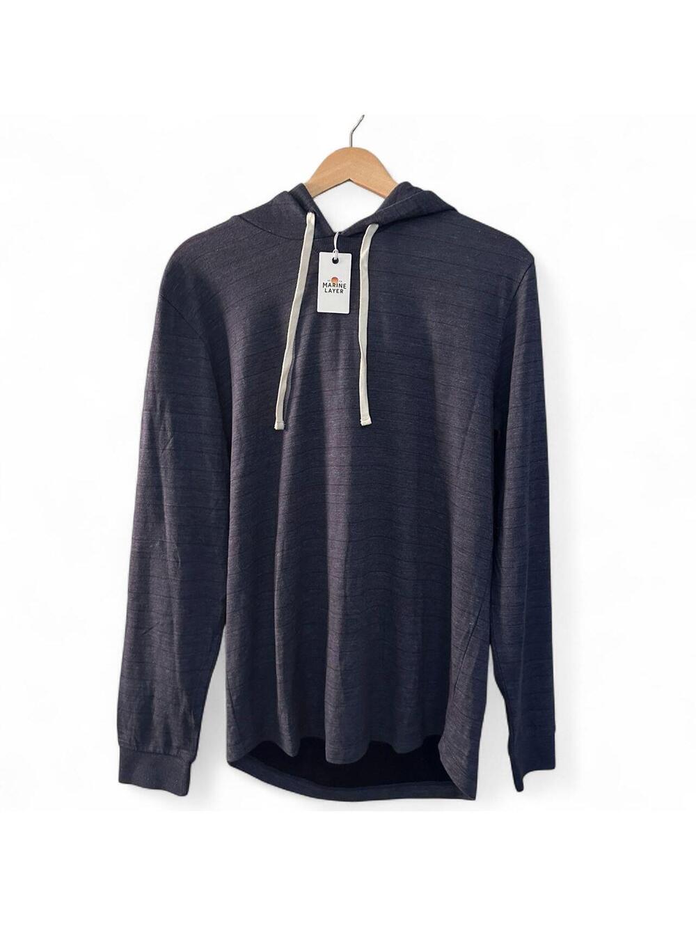 Marine Layer DK Hoodie Navy Red Stripe Men's M NWT $88